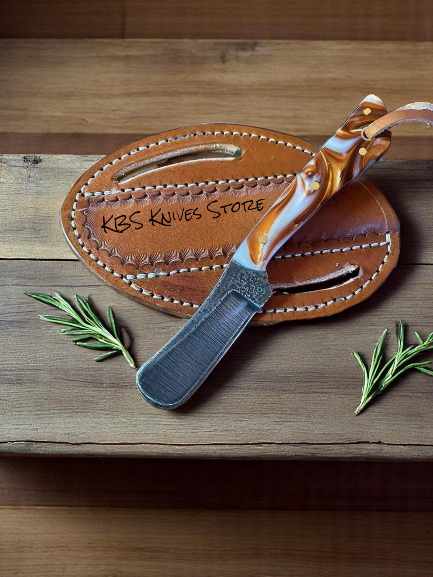 KBS Knives Store Bull Cutter Professional Bull Cutter Castration Knife - 7" High Carbon Steel with Epoxy Resin Handle