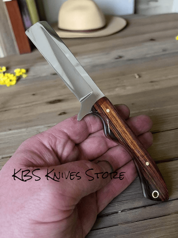 KBS Knives Store Bull Cutter Professional Bull Cutters - 8" D2 Steel Blade with Premium Rosewood Handle & Western Sheath