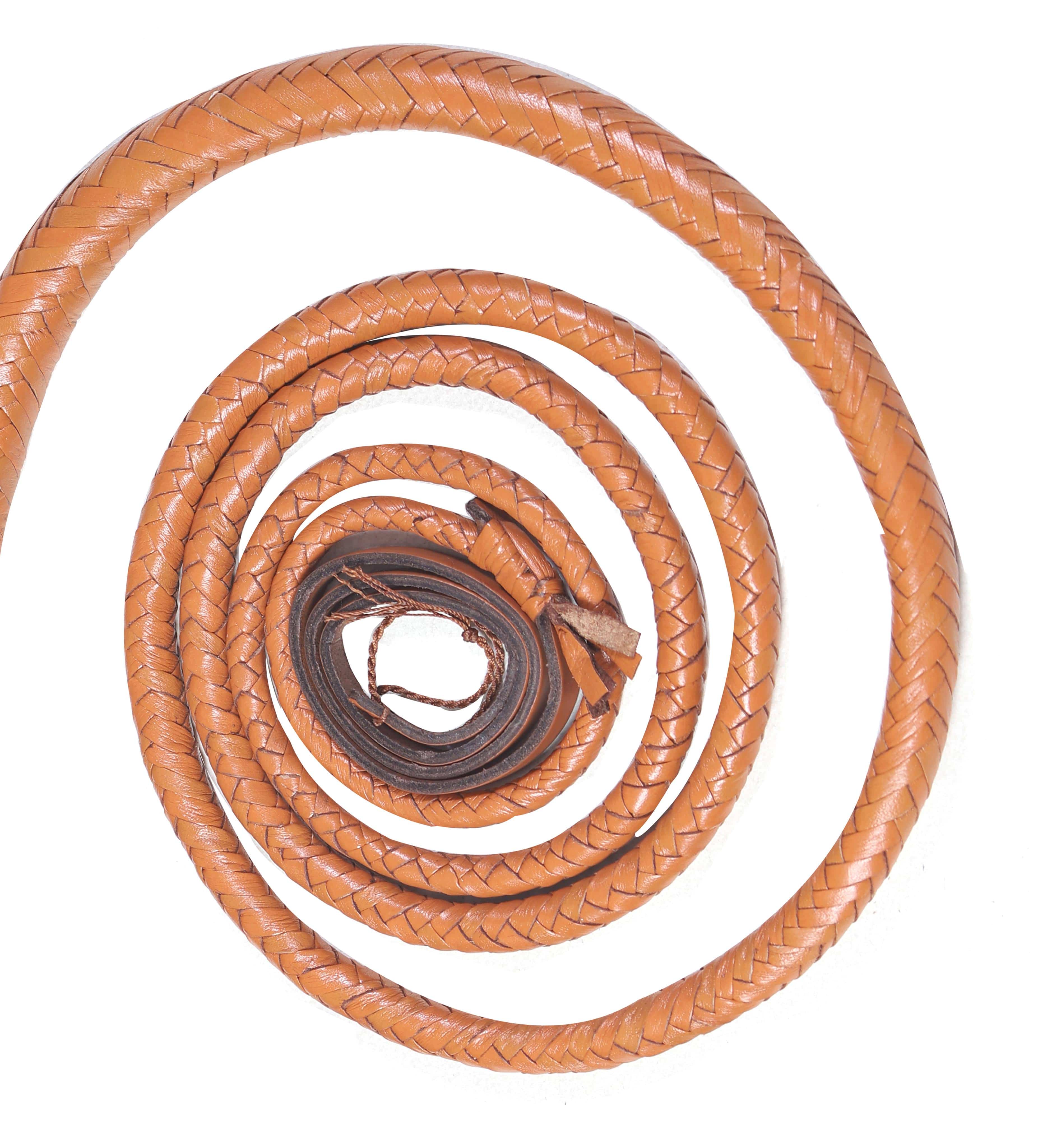 KBS Knives Store Bull Whips Genuine Tan Leather Bull Whip for Sale Online (4ft–16ft)