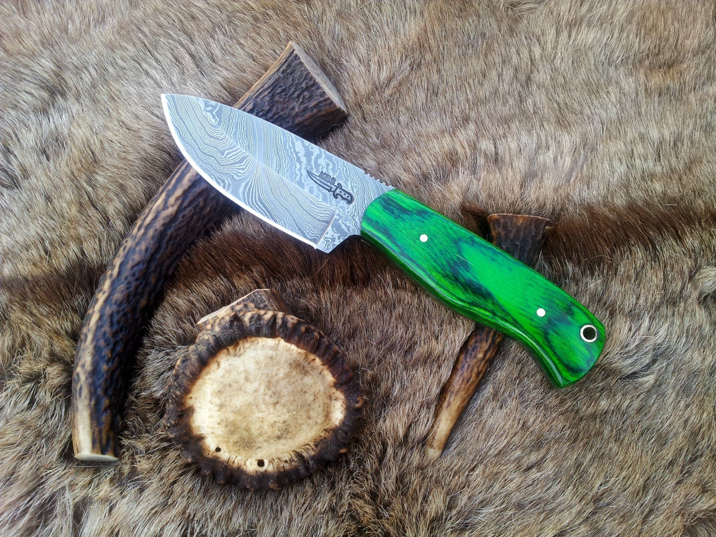 KBS Knives Store Bush Craft Knife Custom Handcrafted Full Tang Damascus Steel Bushcraft Knife