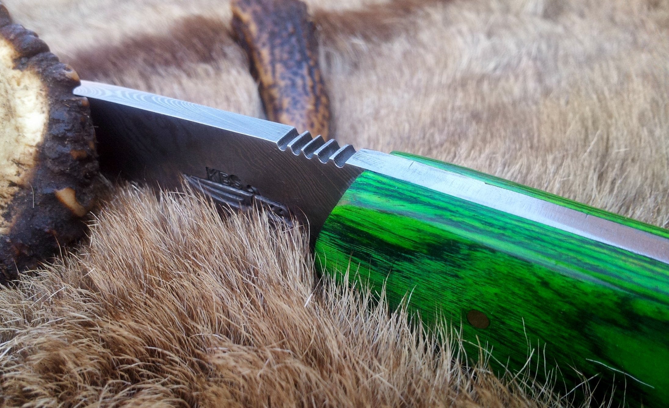 KBS Knives Store Bush Craft Knife Custom Handcrafted Full Tang Damascus Steel Bushcraft Knife