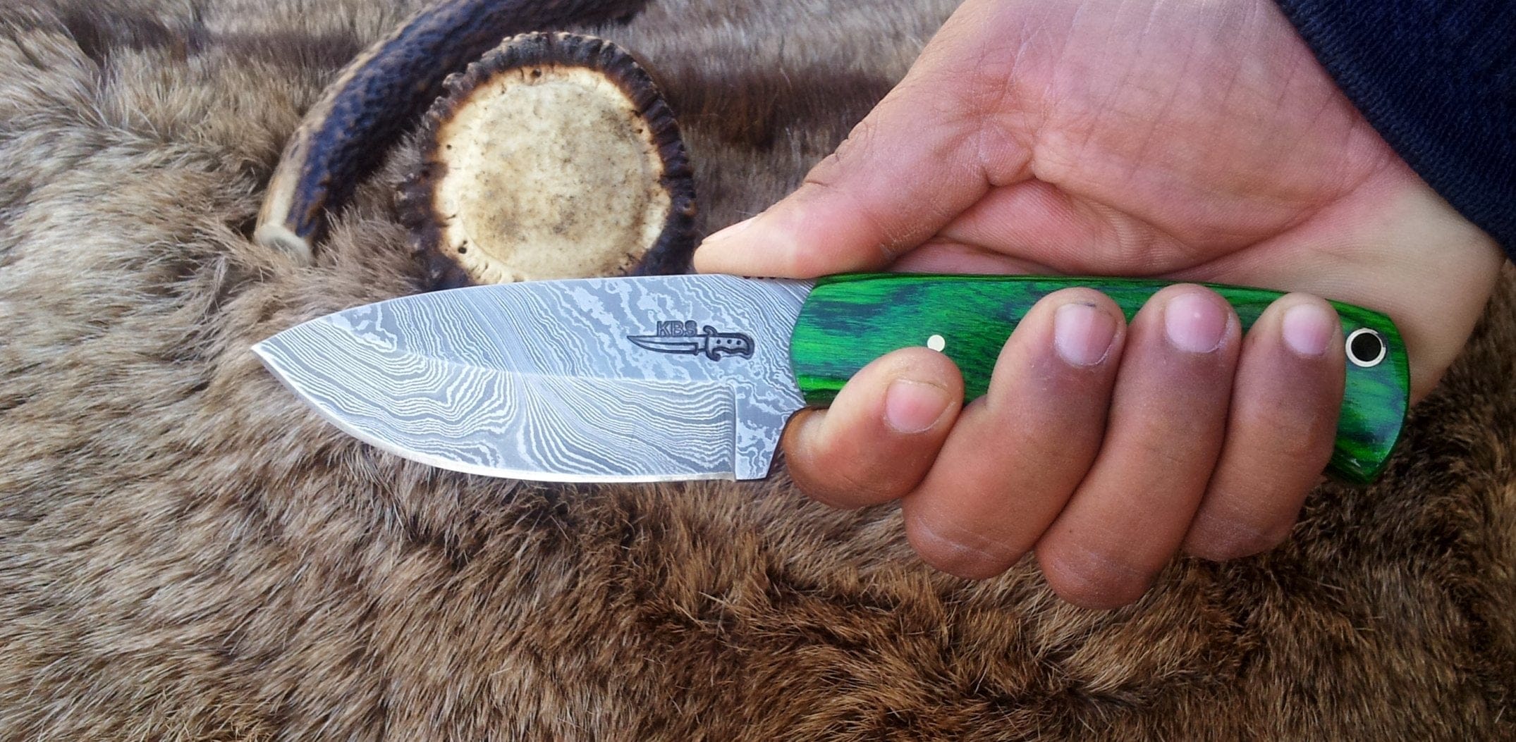 KBS Knives Store Bush Craft Knife Custom Handcrafted Full Tang Damascus Steel Bushcraft Knife