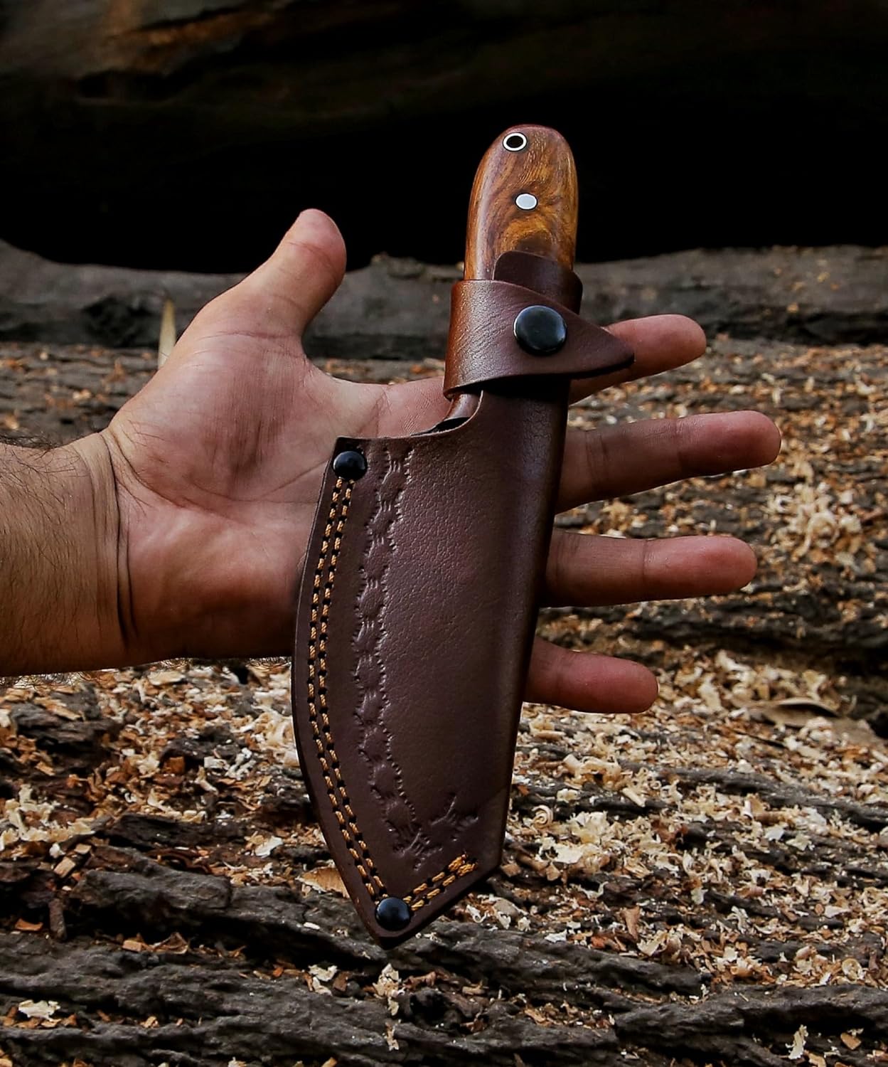 KBS Knives Store Bush Craft Knife RidgeHunter High-Carbon Steel Survival Knife – 9-Inch Tactical Blade with Rosewood Handle