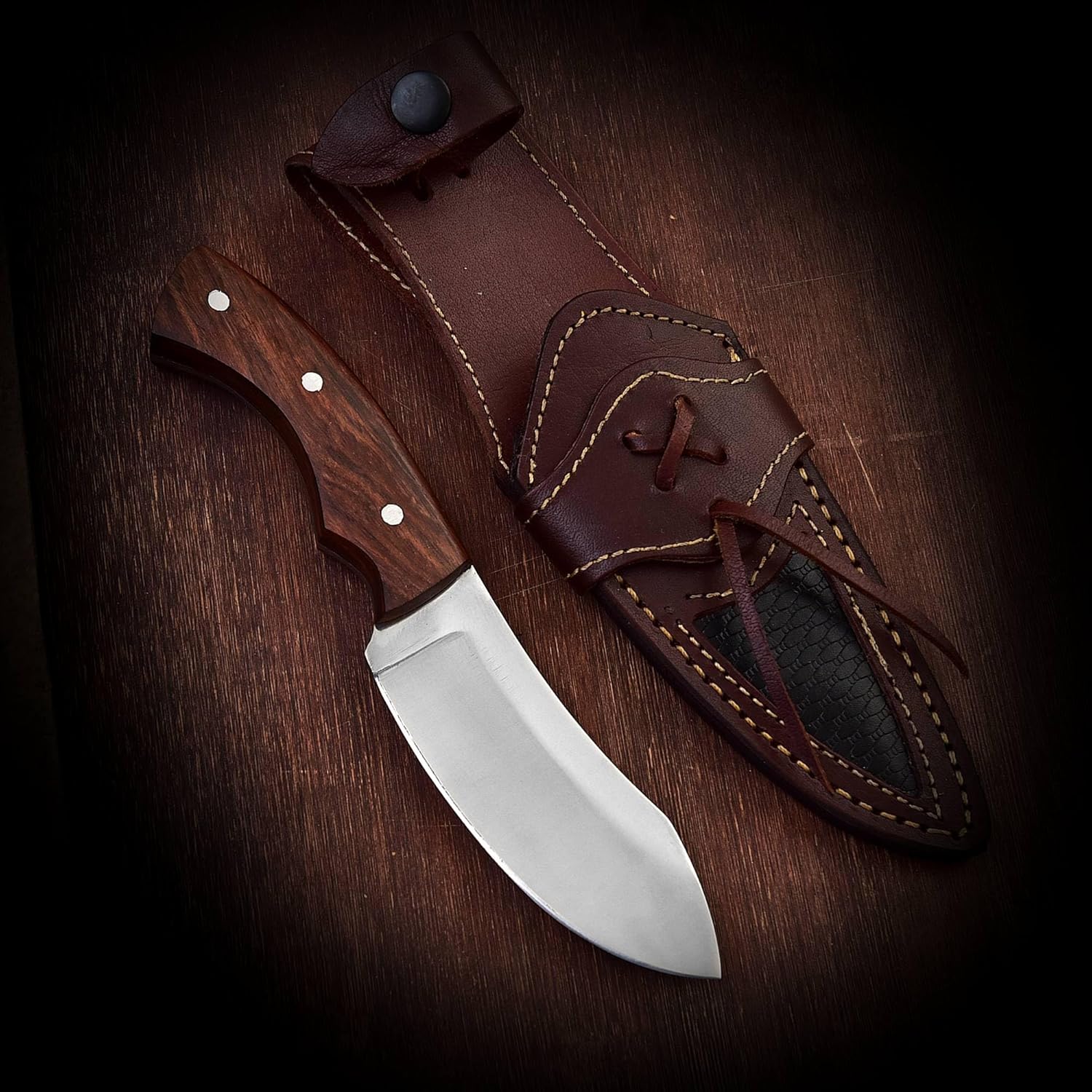 KBS Knives Store Bush Craft Knife TimberStrike O1 Tool Steel Survival Knife – 9-Inch Tactical Blade with Walnut Wood Handle