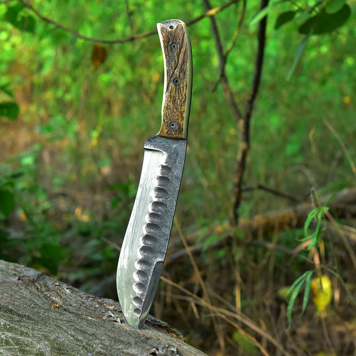 KBS Knives Store Camping Knife Frontier Survival Camping Knife – 12" Custom Handmade High Carbon Forged Steel Blade with Antler Horn Handle