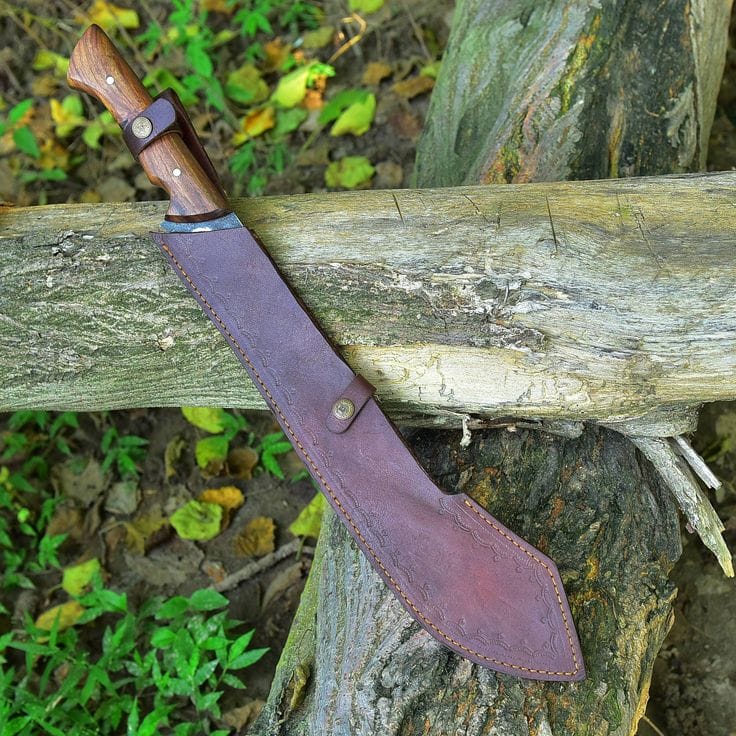 KBS Knives Store Camping Knife Trailblazer Camping Survival Knife – 19" Custom Handmade High Carbon Steel Blade with Rosewood Full Tang Handle