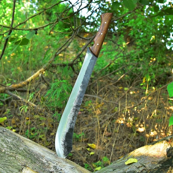 KBS Knives Store Camping Knife Trailblazer Camping Survival Knife – 19" Custom Handmade High Carbon Steel Blade with Rosewood Full Tang Handle