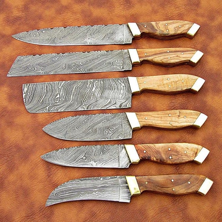 KBS Knives Store Chef Knife Best New Custom Handmade Damascus Steel Kitchen Knives Set