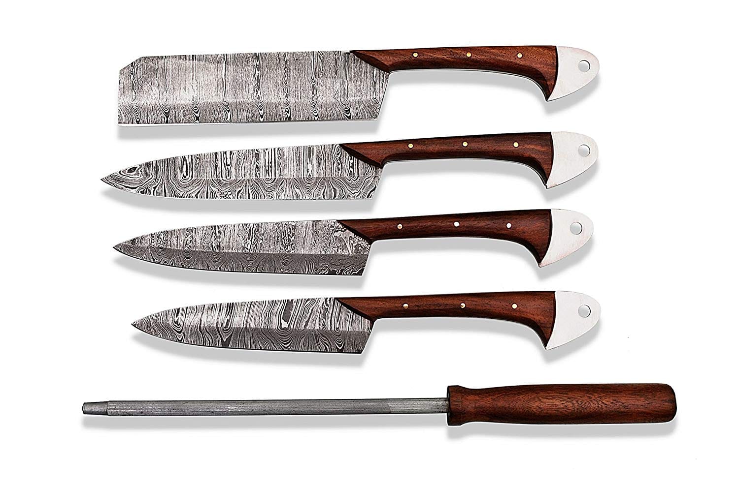 KBS Knives Store Chef Knife Custom Handmade Damascus Steel Kitchen Knives Set
