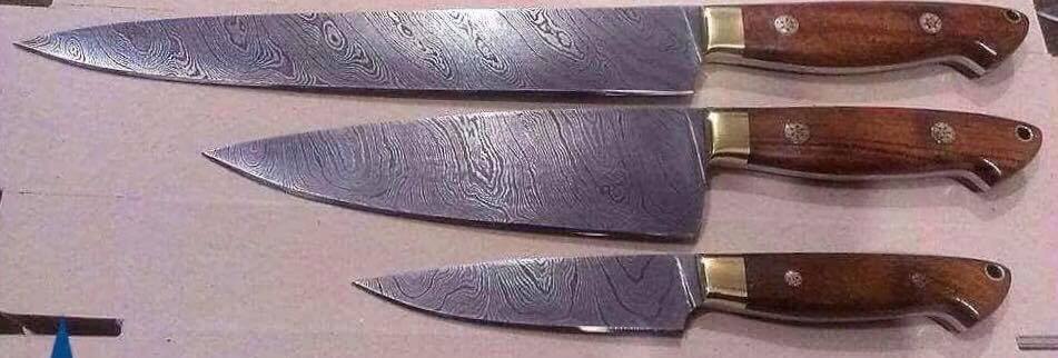 KBS Knives Store Chef Knife Custom Handmade Damascus Steel Kitchen Knives Set