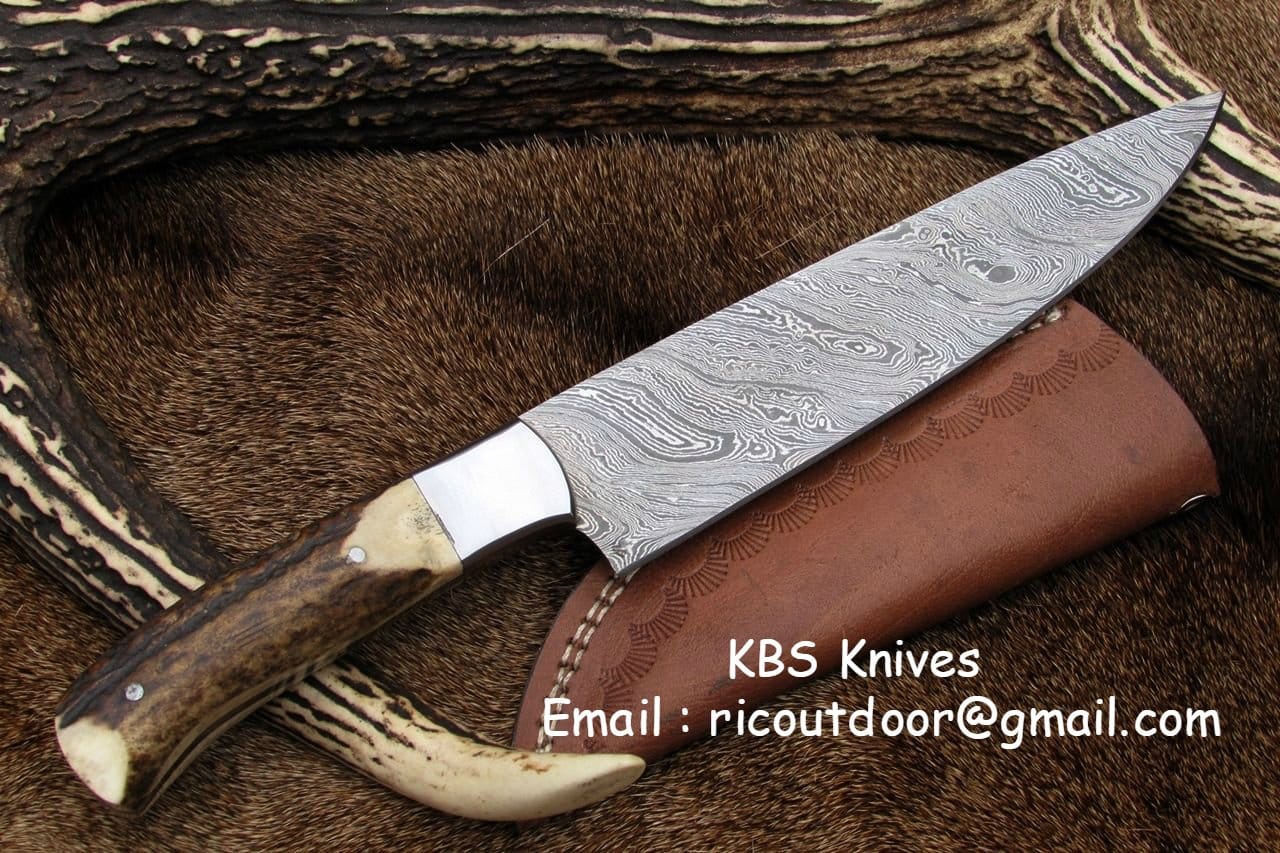 KBS Knives Store Chef Knife Damascus Blade Chef Knife