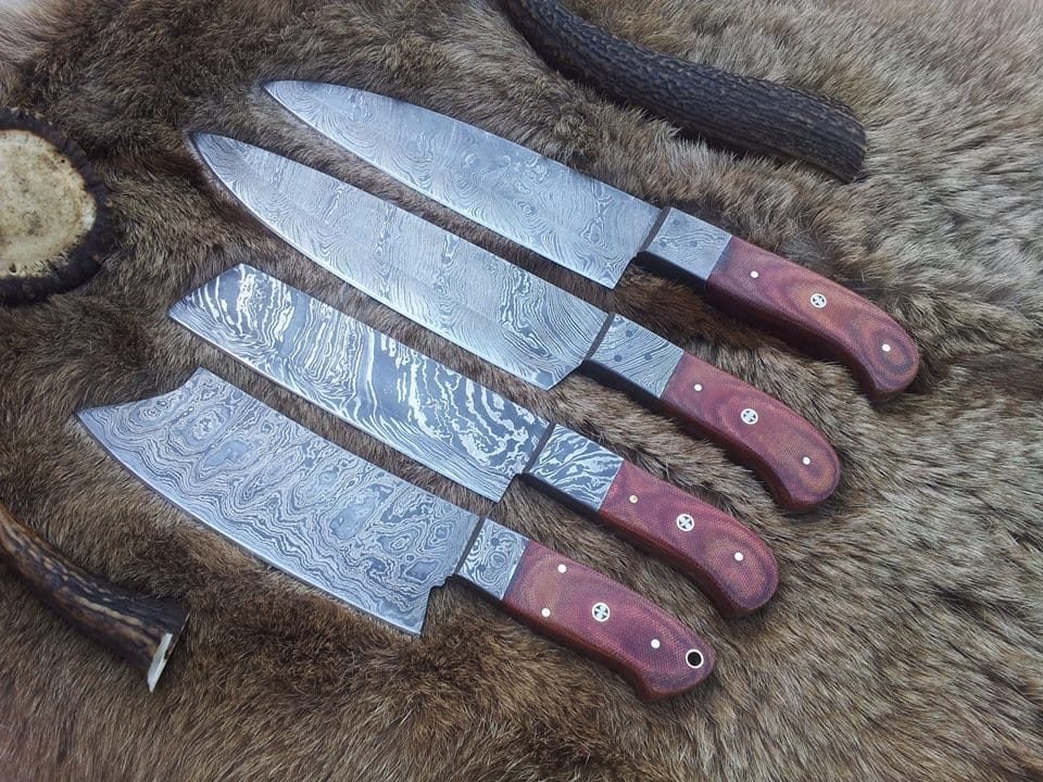 KBS Knives Store Chef Knife Damascus Hand Made Kitchen Knives Set