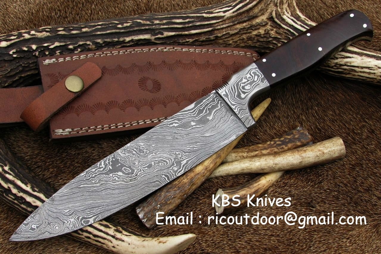 KBS Knives Store Chef Knife Hand Made Damascus Chef Knife