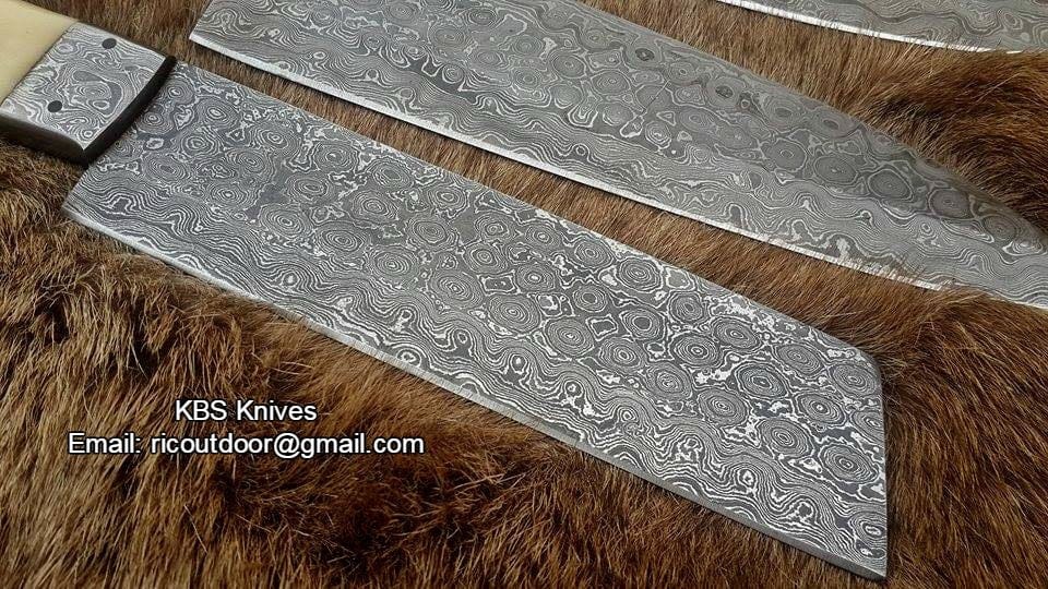 KBS Knives Store Chef Knife Hand Made Damascus Kitchen Knives Set
