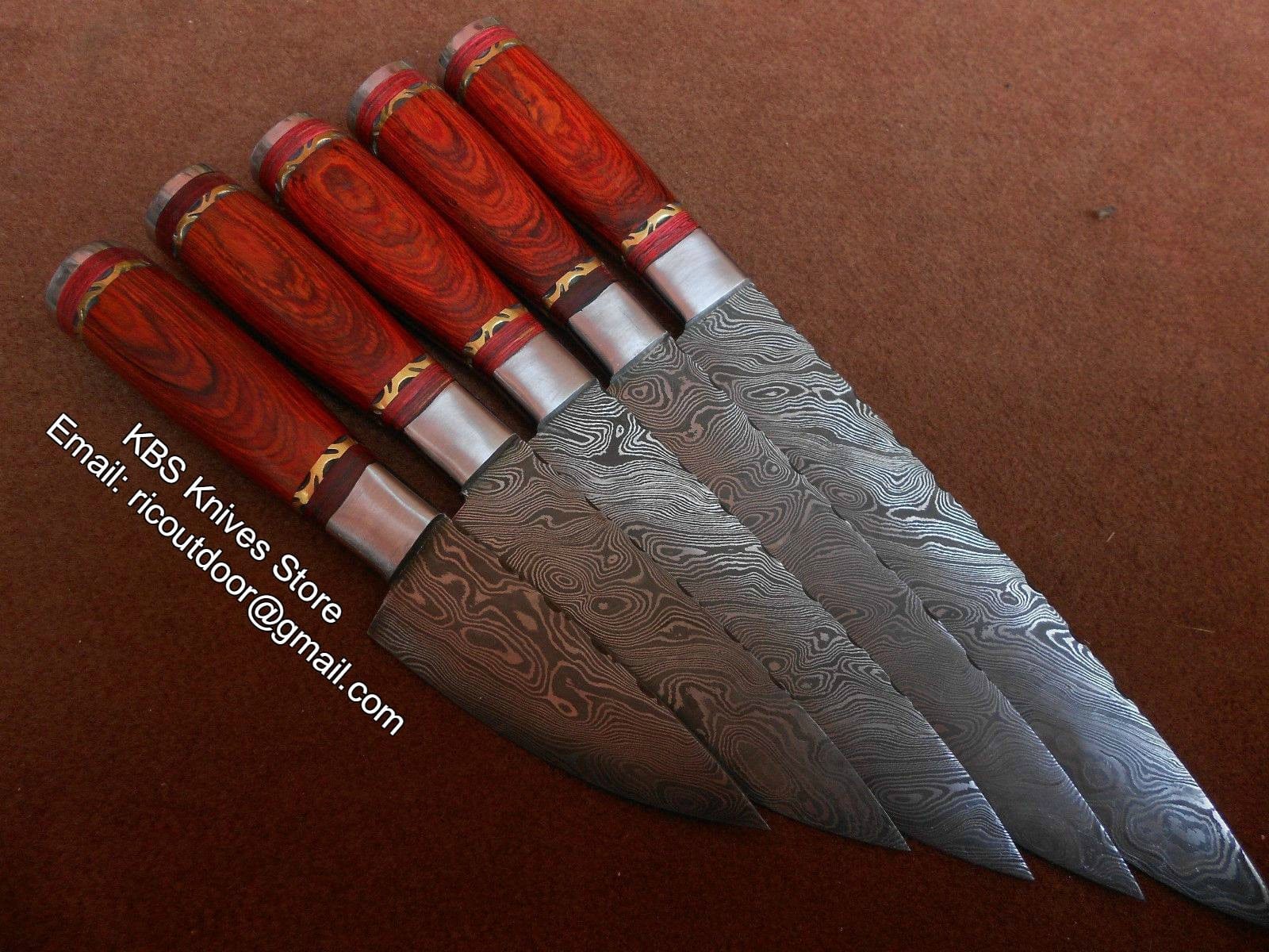 KBS Knives Store Chef Knife Hand Made Damascus Kitchen Knives Set