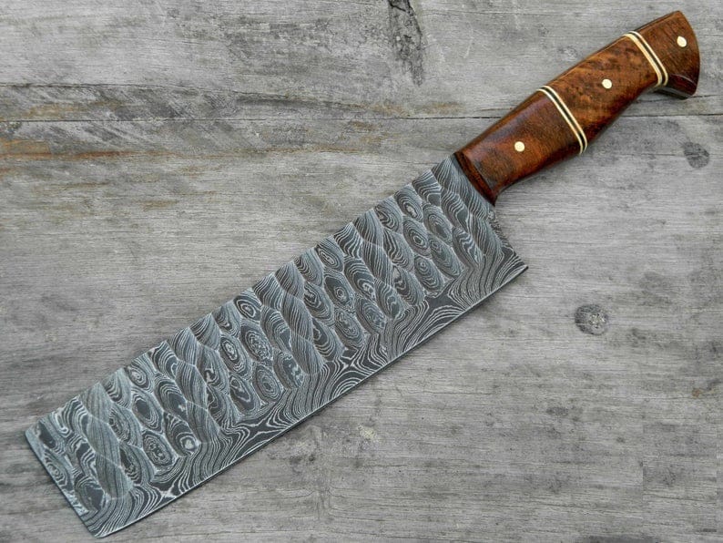 KBS Knives Store Cleaver Knife Custom Forged Damascus Cleaver Knife