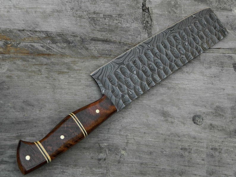 KBS Knives Store Cleaver Knife Custom Forged Damascus Cleaver Knife