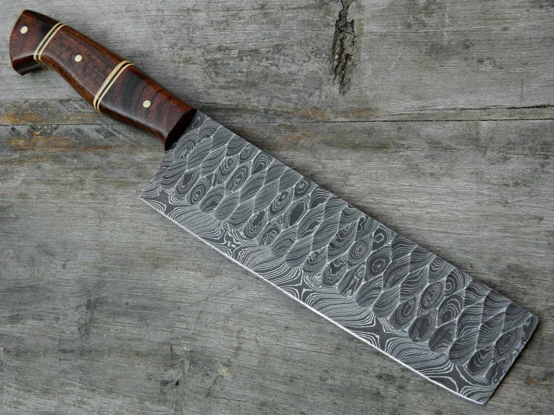 KBS Knives Store Cleaver Knife Custom Forged Damascus Cleaver Knife