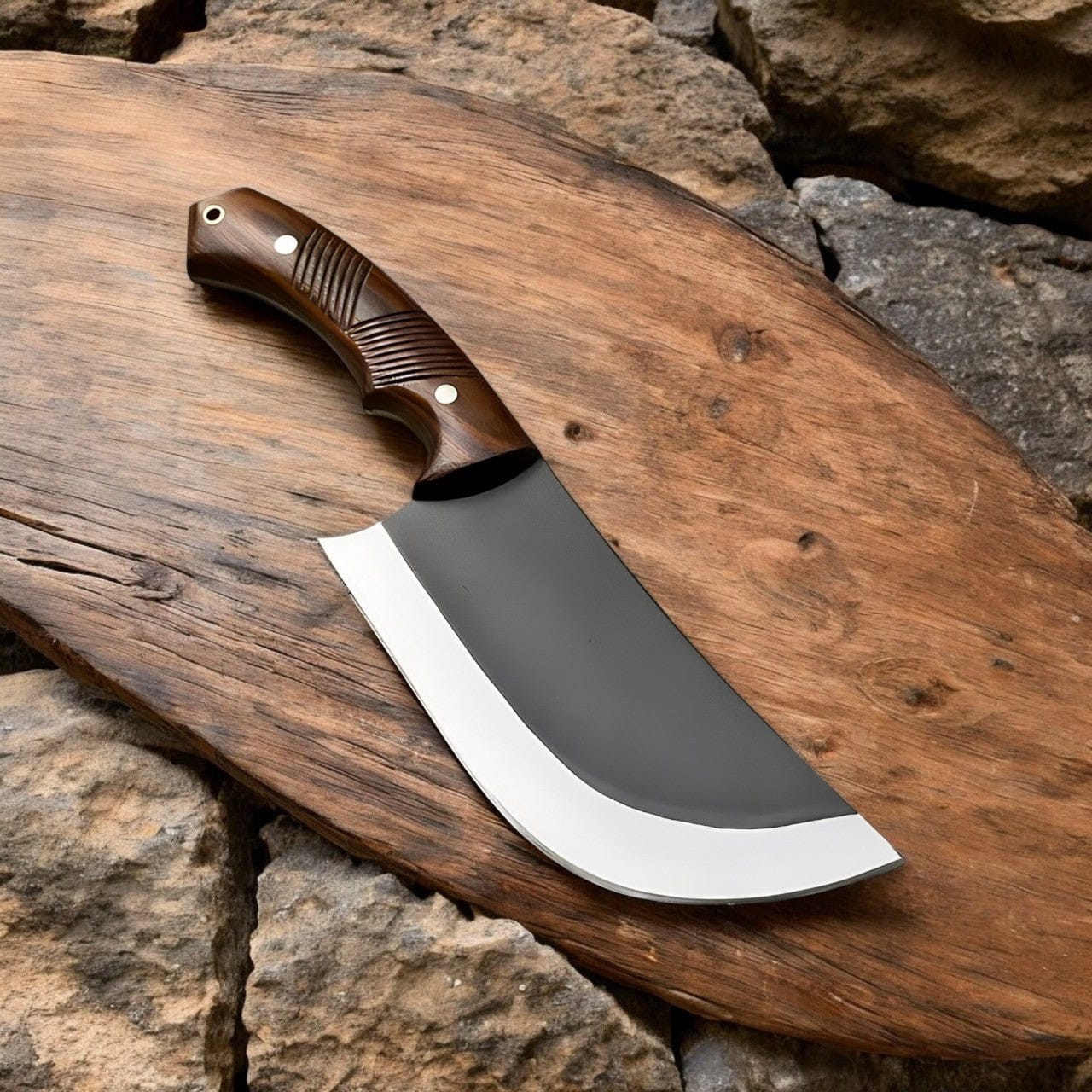 KBS Knives Store Cleaver Knife Custom Handmade Cleaver Knife – High-Carbon Steel, Rosewood Handle
