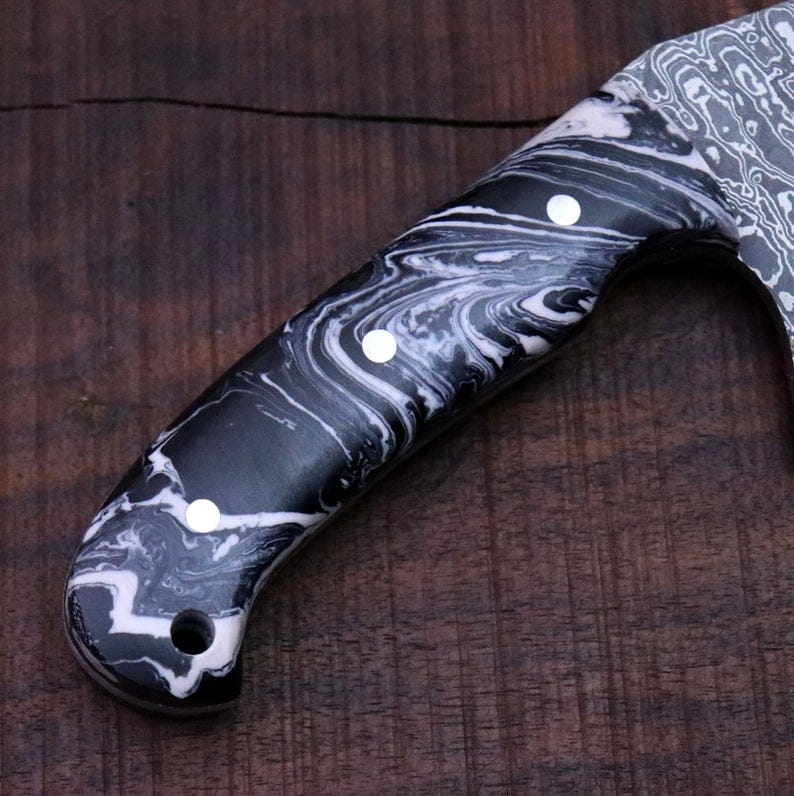 KBS Knives Store Cleaver Knife CUSTOM HANDMADE DAMASCUS STEEL CLEAVER KNIFE