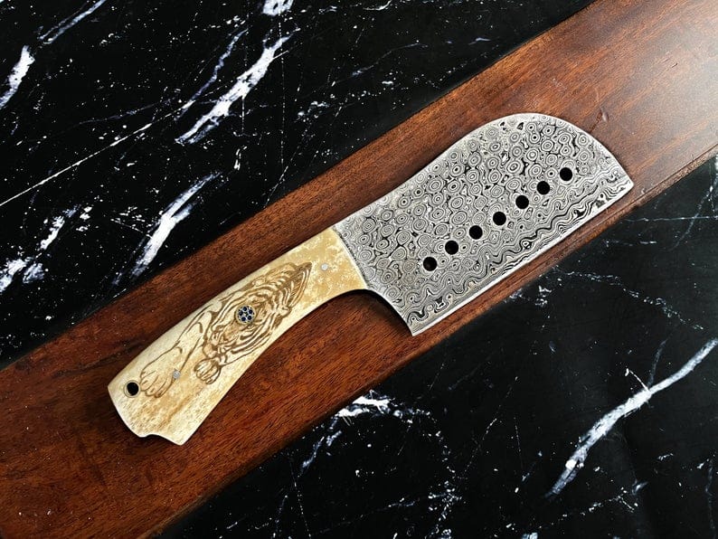 KBS Knives Store Cleaver Knife Raindrop Damascus Cleaver Knife