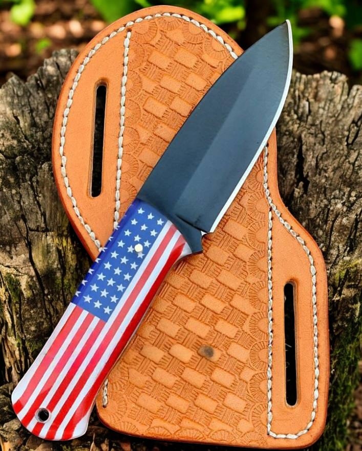 KBS Knives Store Cowboy Knife Best Cowboy Knife: Custom Handmade with American Flag Design
