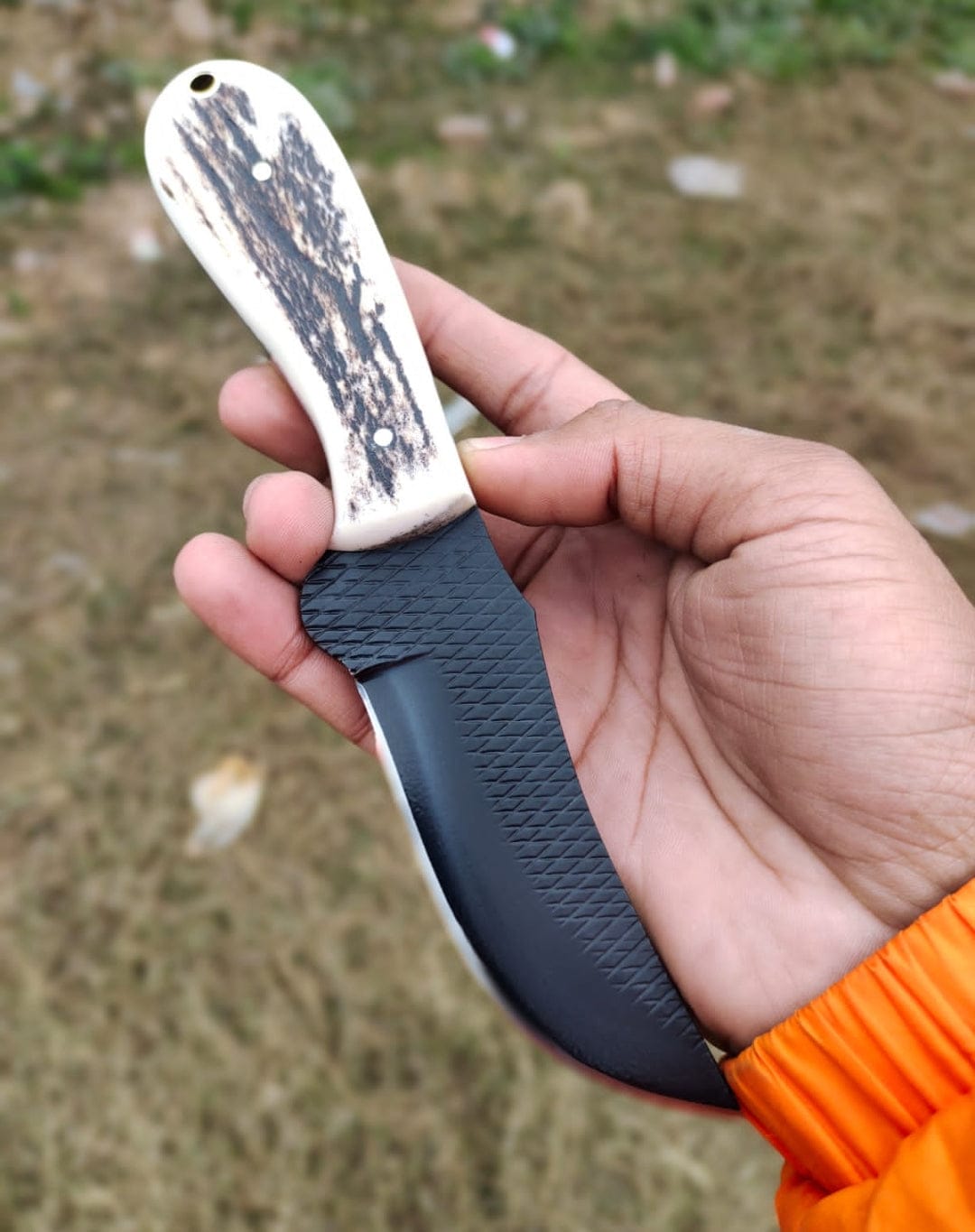 KBS Knives Store Cowboy Knife Country Knife - Antler Handle & Powder Coated Blade