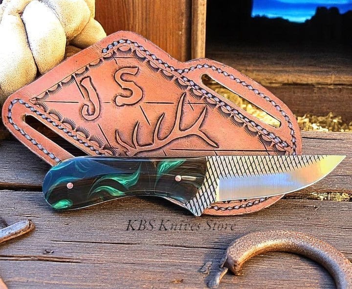 KBS Knives Store Cowboy Knife Cowboy Knives Rasp Tool Steel Blades with Epoxy Resin Handles