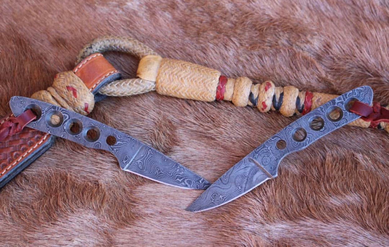 KBS Knives Store Cowboy Knife Damascus Steel Vaquero Untralite Blank Cowboy Knife