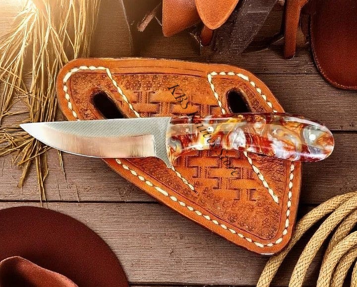 KBS Knives Store Cowboy Knife Everyday Carry Belt Knife with Epoxy Resin Handle 8"