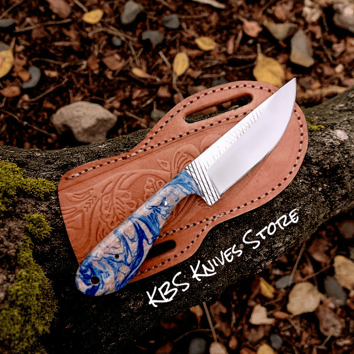 KBS Knives Store Cowboy Knife Fixed Blade Ranch Knife with Epoxy Resin Handle and Sheath