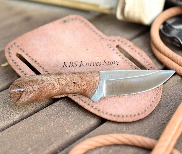 KBS Knives Store Cowboy Knife Handmade Custom Cowboy Knife - Walnut Handle & Pancake Sheath