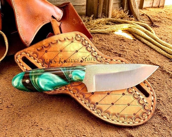 KBS Knives Store Cowboy Knife Ranch Cowboy Knife - Handmade D2 Steel Blade & Epoxy Handle