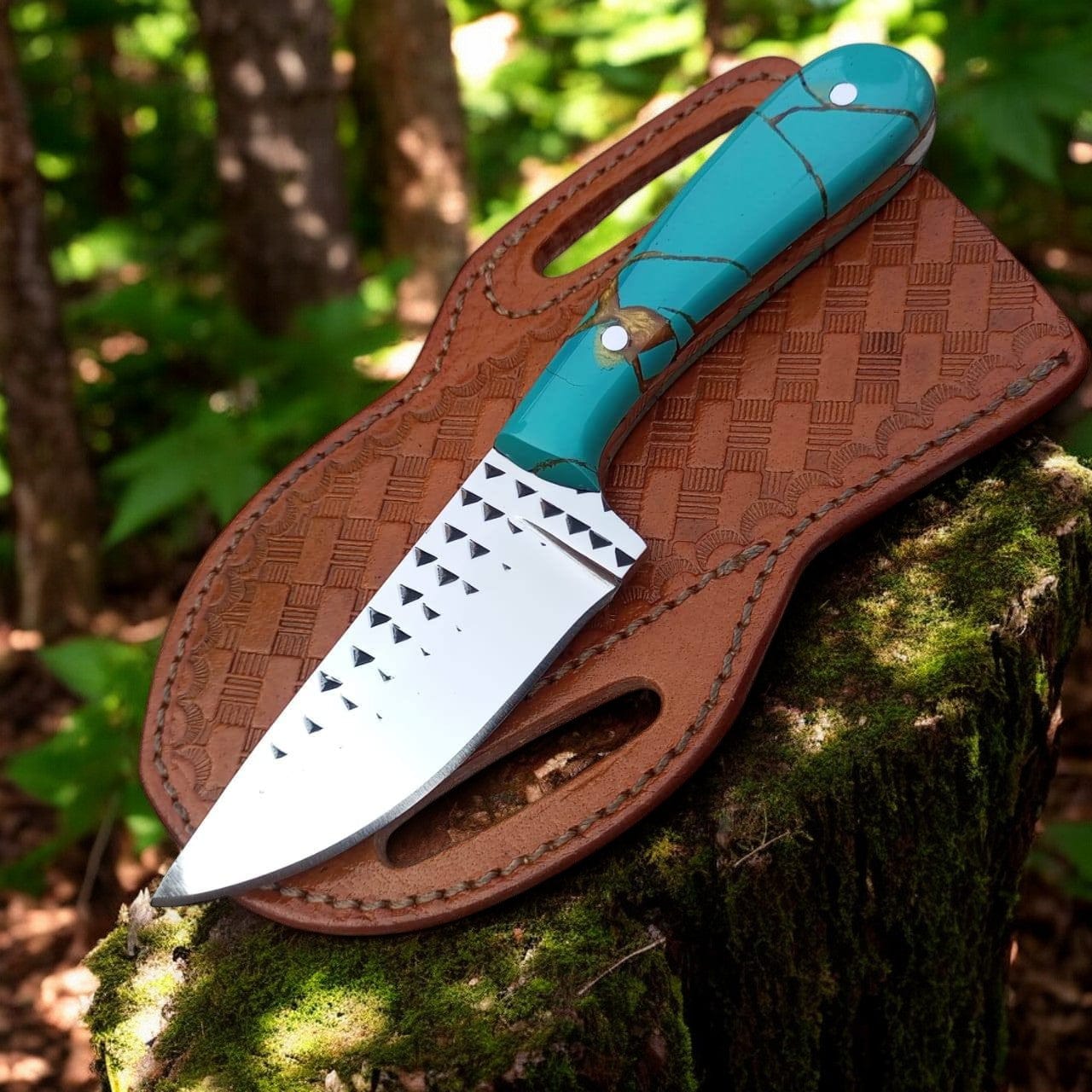 KBS Knives Store Cowboy Knife Ranch Cowboy Knives and Sheaths – 8" Full Tang Rasp Tool Steel Blade with Epoxy Resin Handle