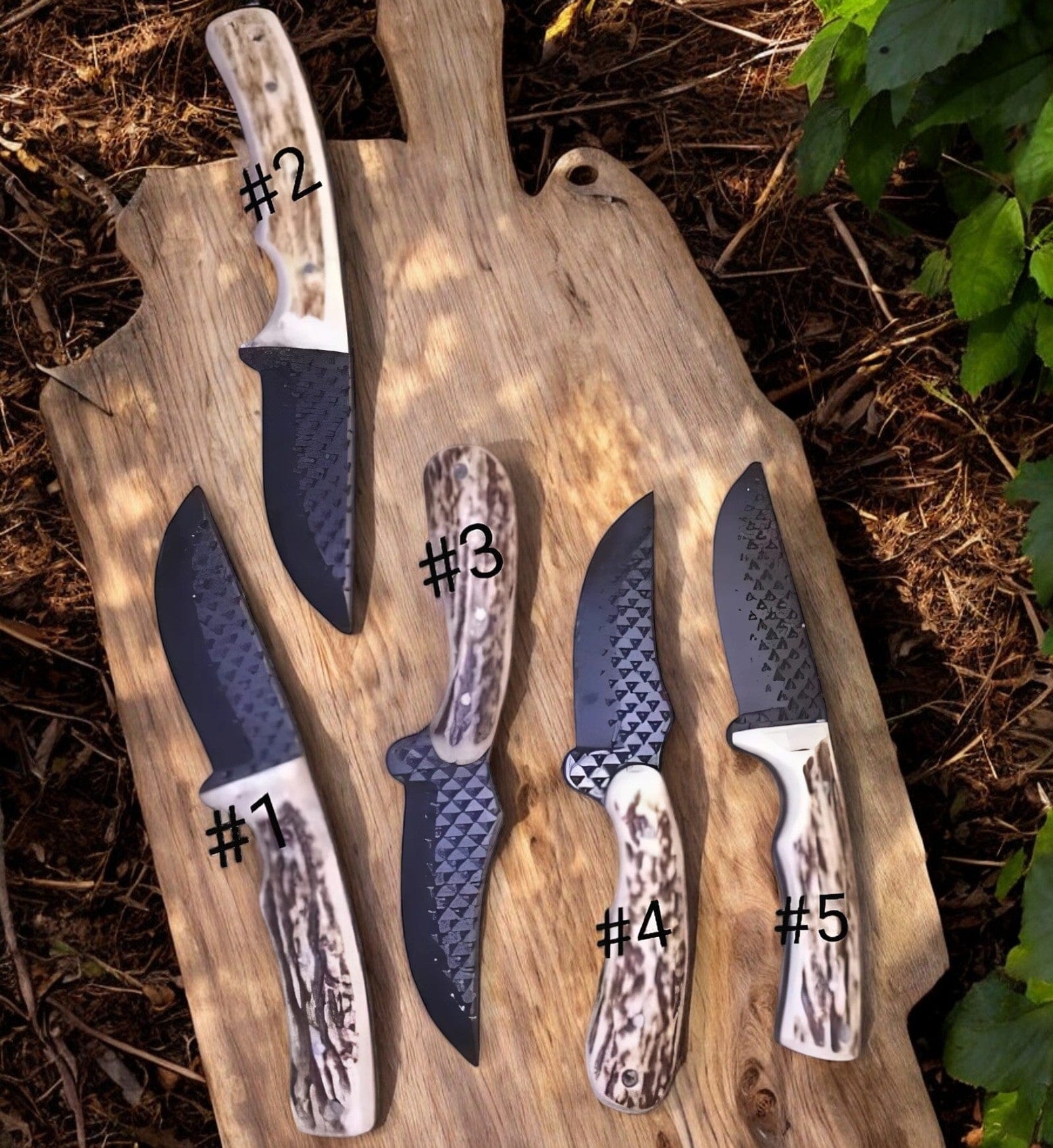 KBS Knives Store Cowboy Knife Ranch Cowboy Knives – Black Powder Coated Rasp Steel with Antler Horn Handle
