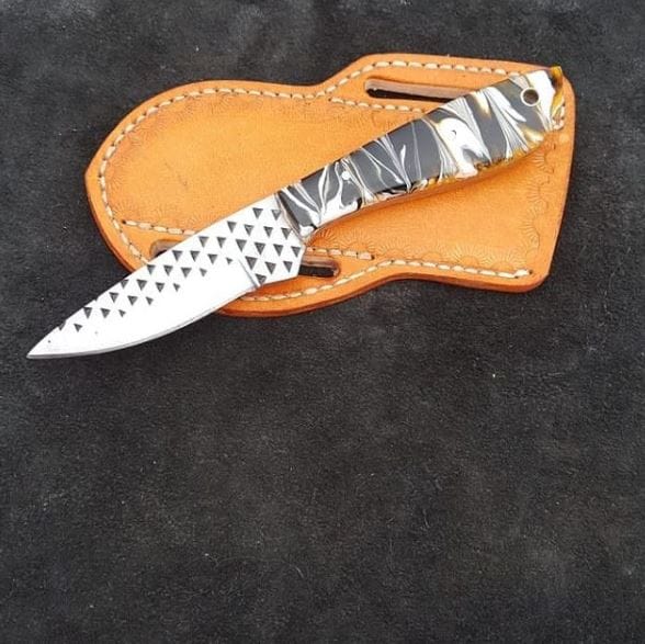 KBS Knives Store Cowboy Knife Ranch Knife for Cowboy - 4" Rasp Steel Blade & Resin Handle