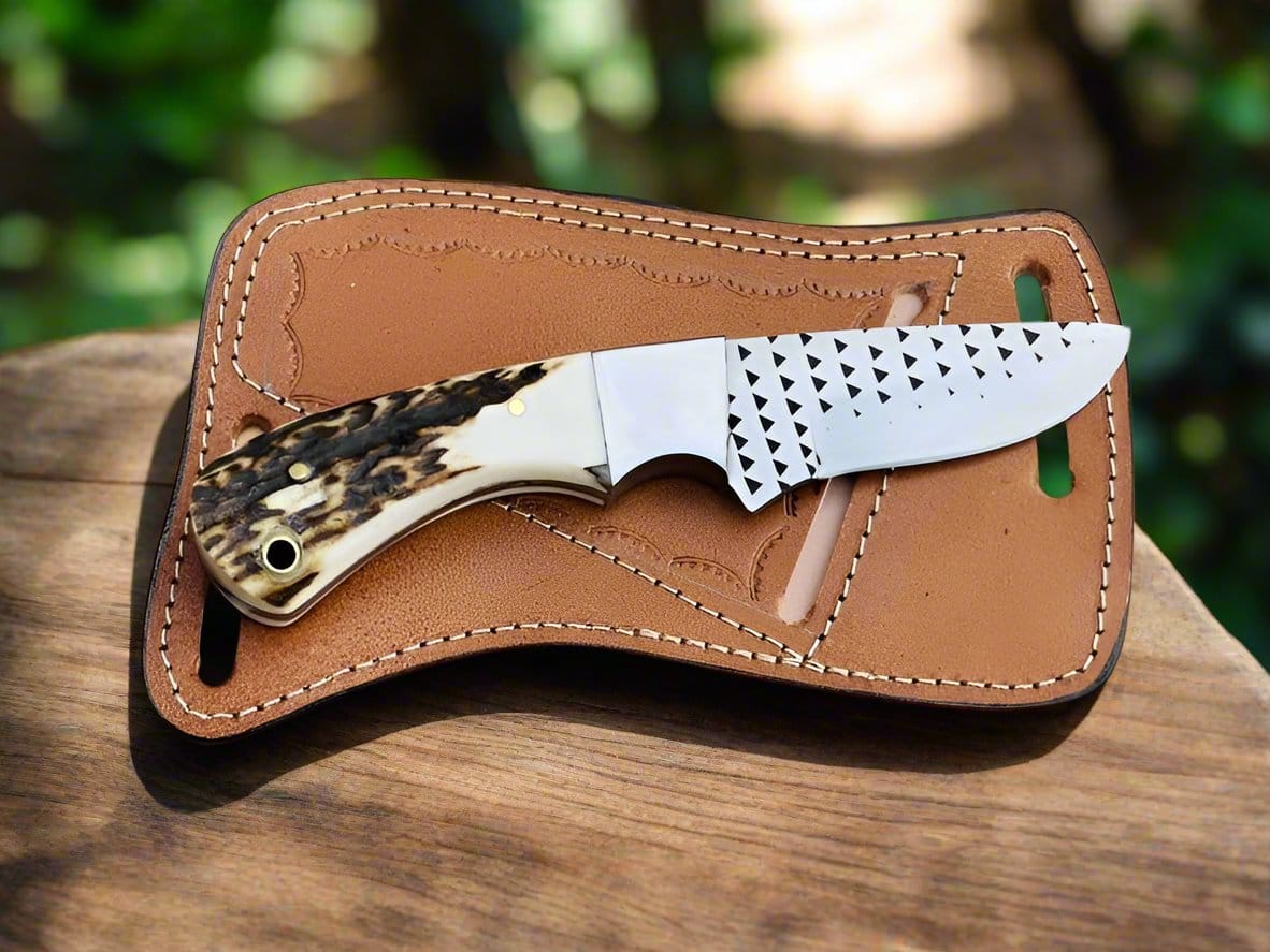 KBS Knives Store Cowboy Knife Ranger’s Legacy – Cowboy Knife with Antler Handle & Leather Holster