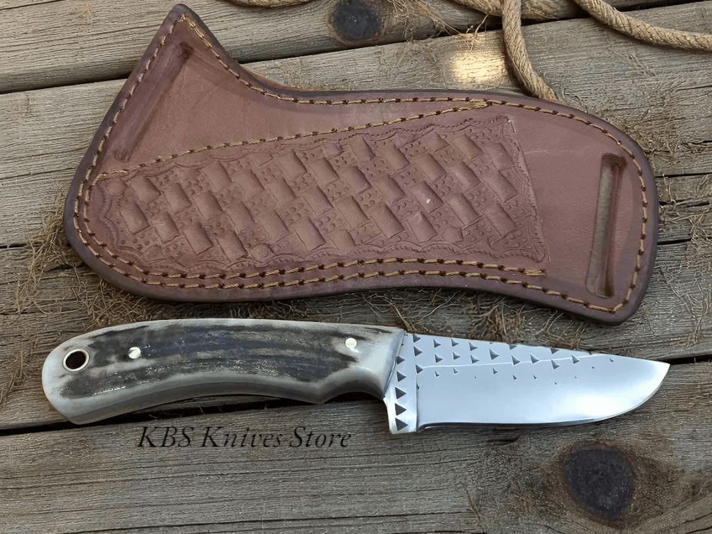 KBS Knives Store Cowboy Knife Ridge Rider – Antler Handle Cross Draw Sheath Knife for Sale