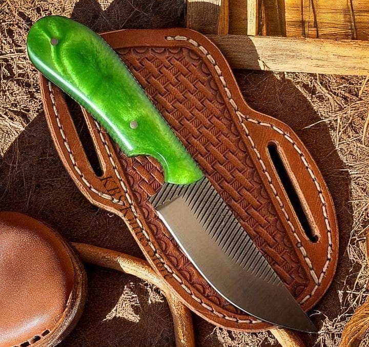 KBS Knives Store Cowboy Knife The Cowboy’s Trusted Companion: Handcrafted Belt Knife with Rasp Tool Steel Blade