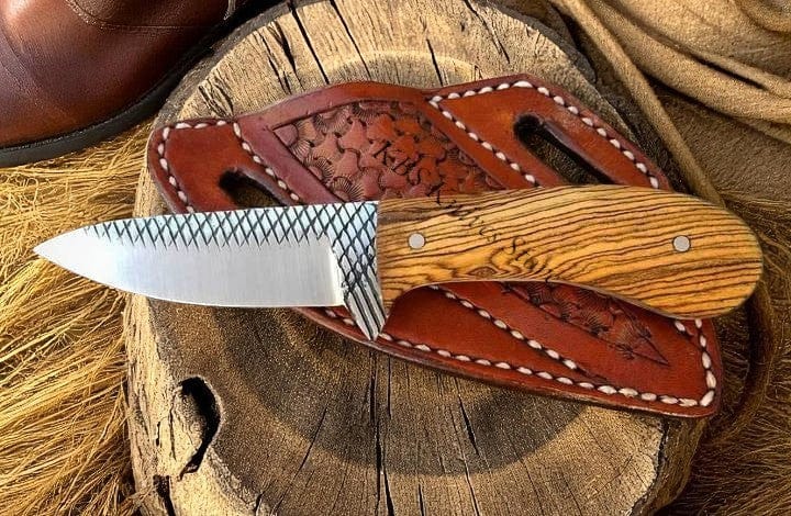 KBS Knives Store Cowboy Knife Western Knife 7.5" with Olive Wood Handle & Sheath
