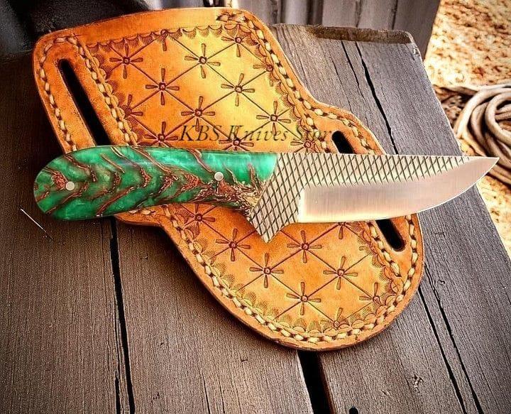 KBS Knives Store Cowboy Knife Working Cowboy Knife 8" Rasp Steel with Resin Handle