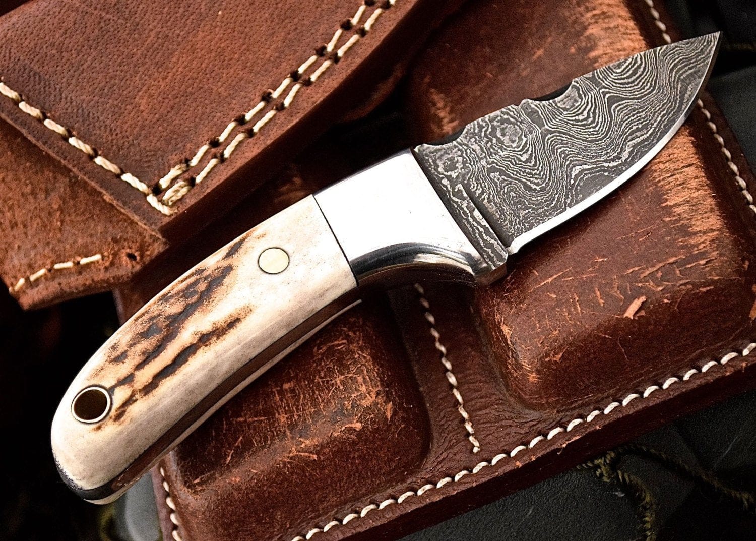 KBS Knives Store Damascus Knife Custom Handmade Damascus Steel EDC Mini  Knife