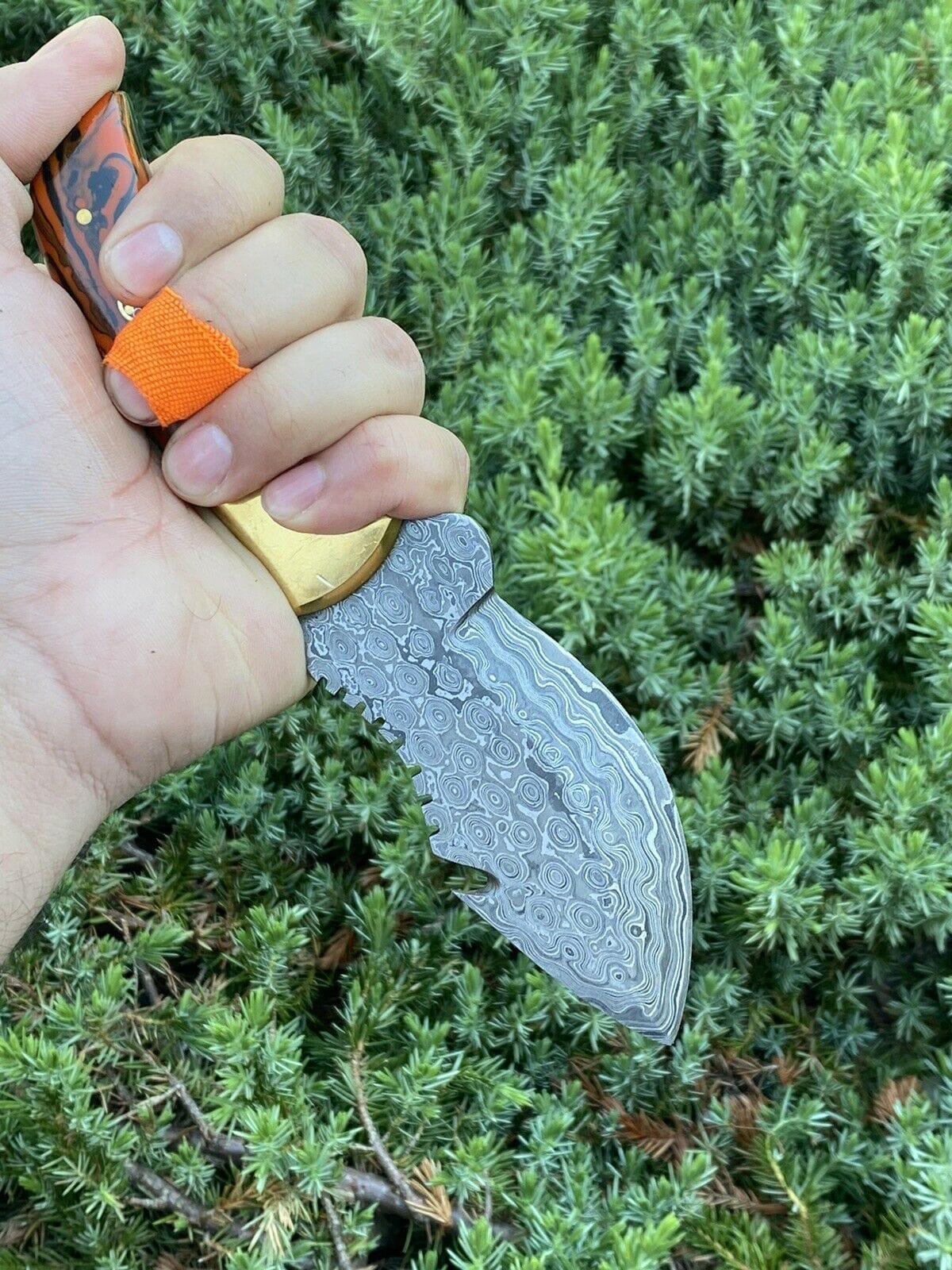 KBS Knives Store Damascus Knife Custom Handmade Damascus Steel Guthook Knife