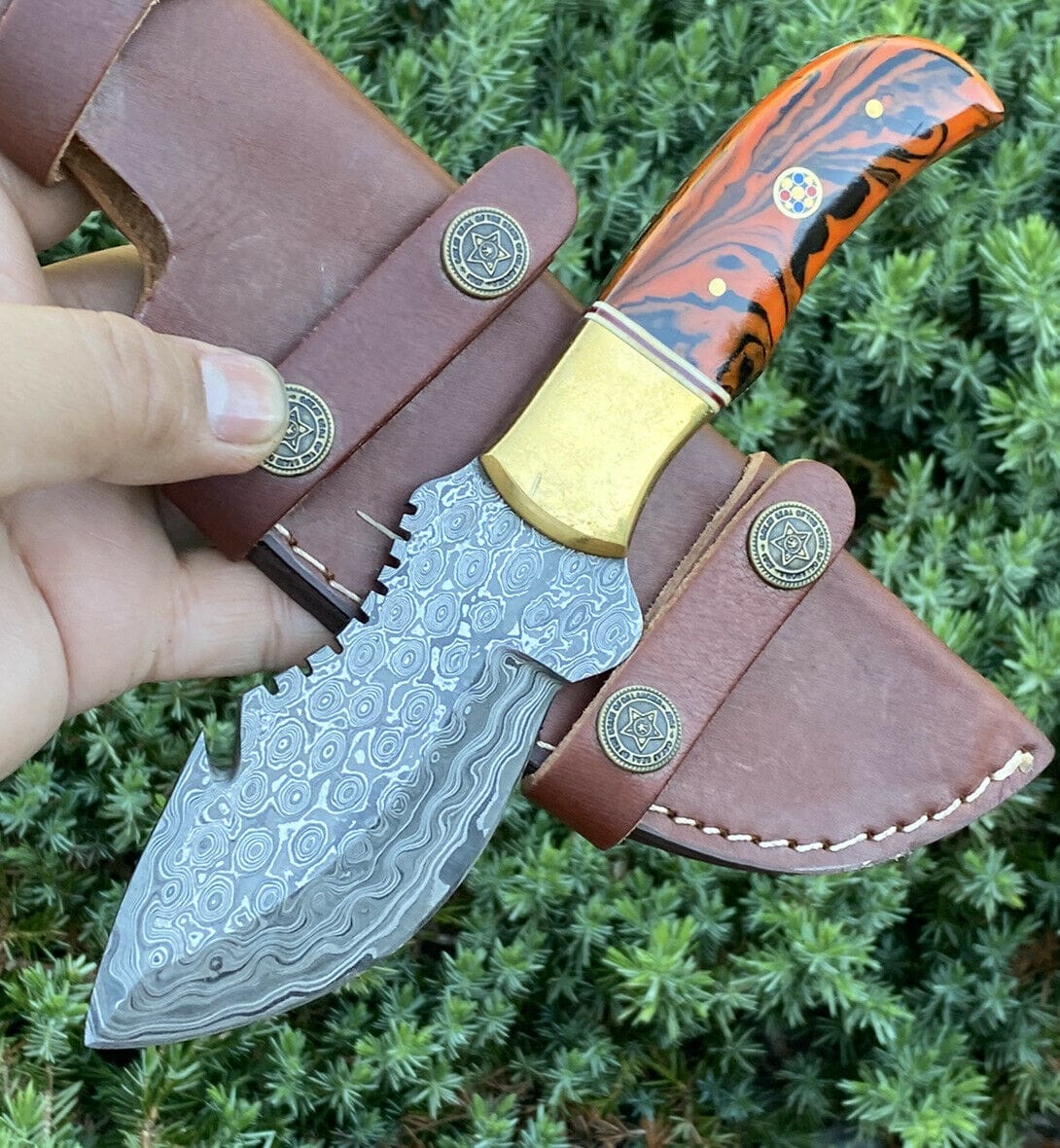 KBS Knives Store Damascus Knife Custom Handmade Damascus Steel Guthook Knife