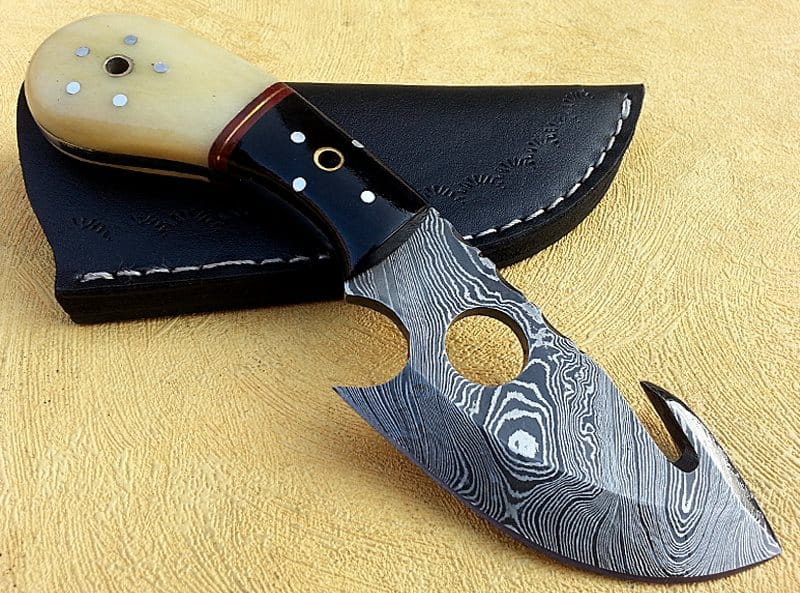 KBS Knives Store Damascus Knife Custom Handmade Damascus Steel Guthook Knife