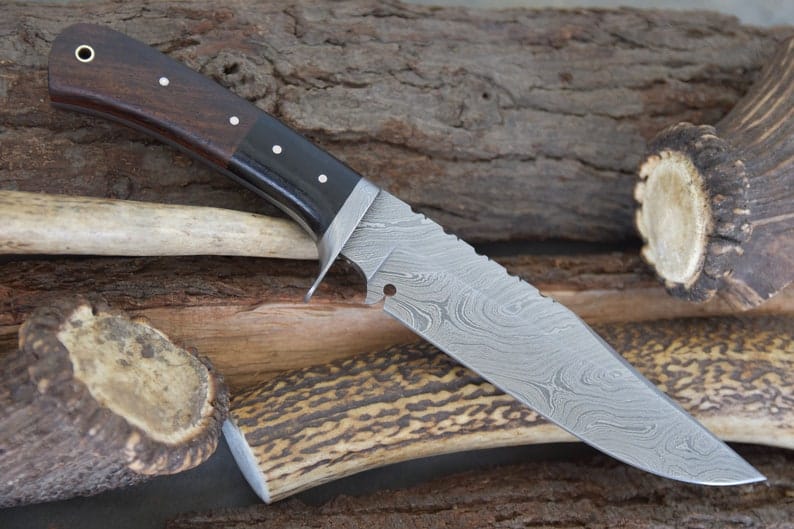 KBS Knives Store Damascus Knife Custom Handmade Damascus Steel Hunter Knife