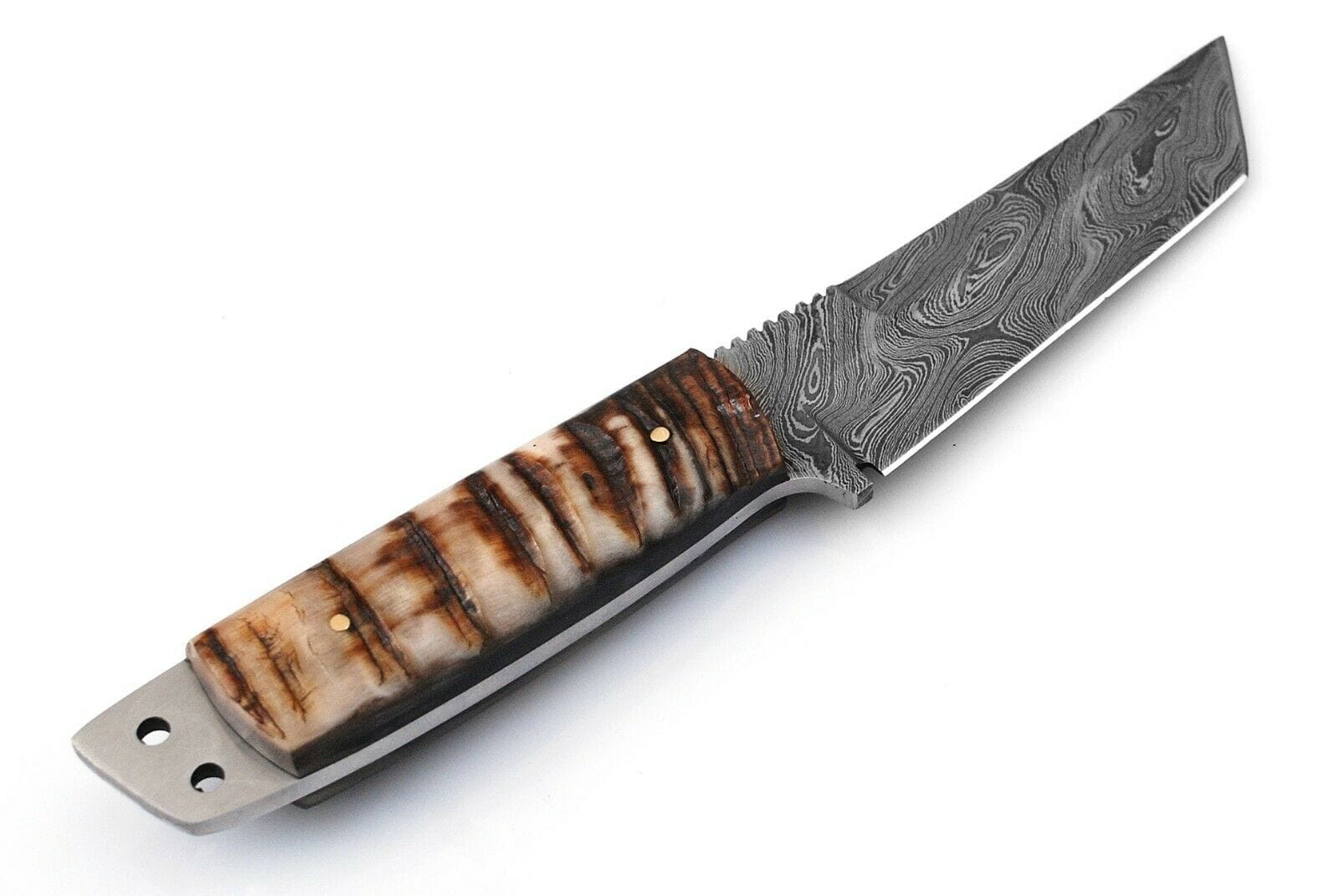 KBS Knives Store Damascus Knife Custom Handmade Damascus Steel Tanto Knife