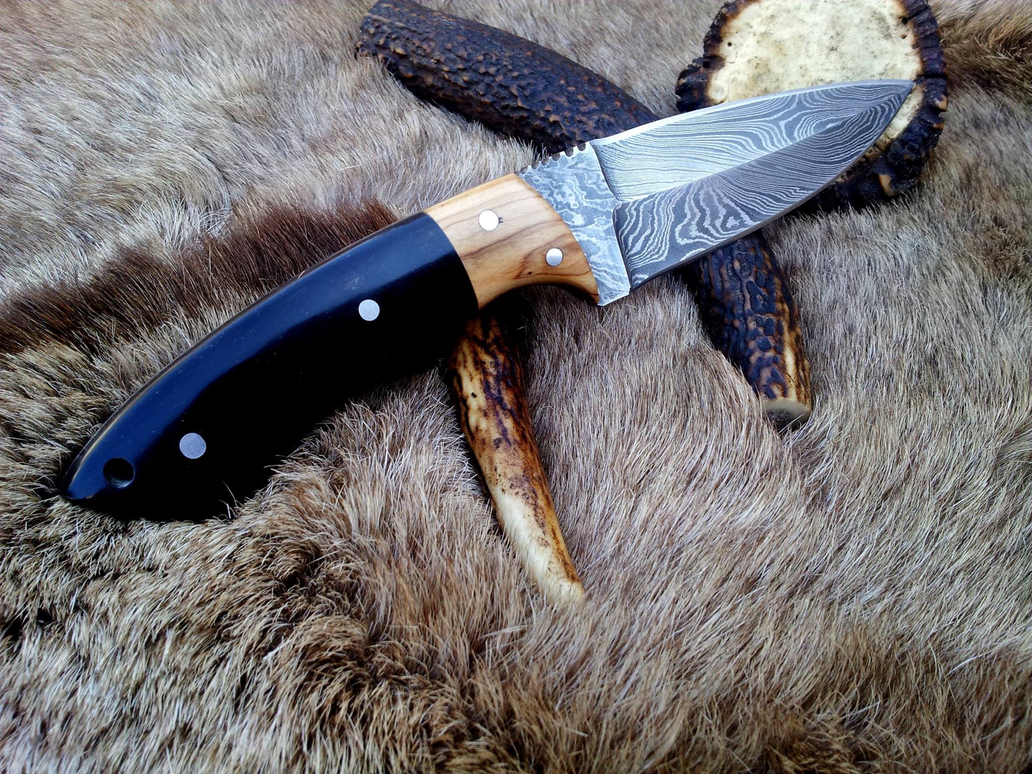 KBS Knives Store Damascus Knife Damascus Double Edge Blade Knife
