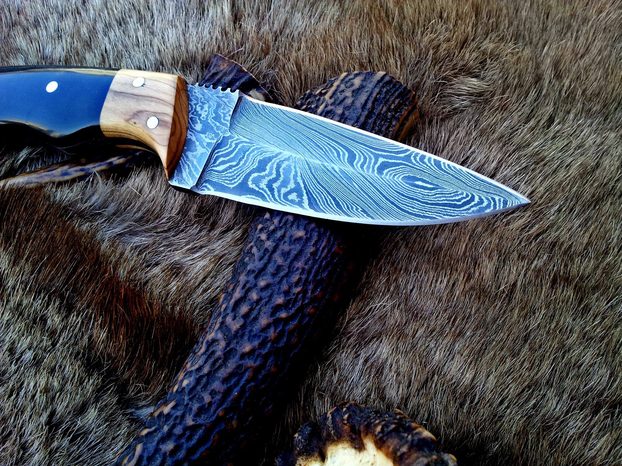 KBS Knives Store Damascus Knife Damascus Double Edge Blade Knife