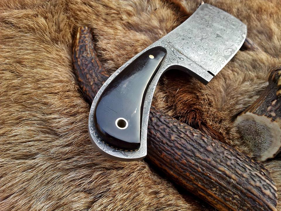 KBS Knives Store Damascus Knife Damascus Hand Made Mini Cleaver Knife